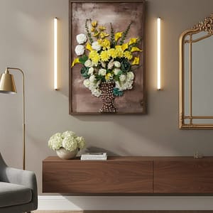 Sunlight Bouquet: Hand-Sculpted 3D High-Relief Floral Art (24x36")