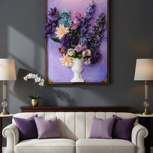 3D Floral Art - The Grand Bouquet: High Relief Sculpture (24x36")