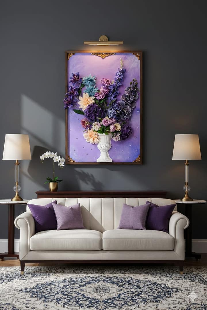 3D Floral Art - The Grand Bouquet: High Relief Sculpture (24x36")
